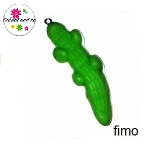 Bonbon crocodile vert/blanc fimo