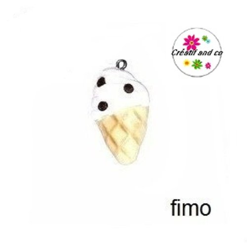 Glace italienne vanille pépite choco fimo