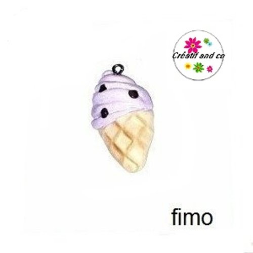 Glace italienne lavande pépite choco fimo