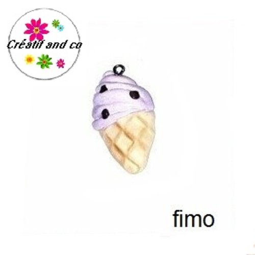 Glace italienne lavande pépite choco fimo