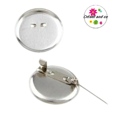 X5 broches argentées pour cabochon 18/20mm