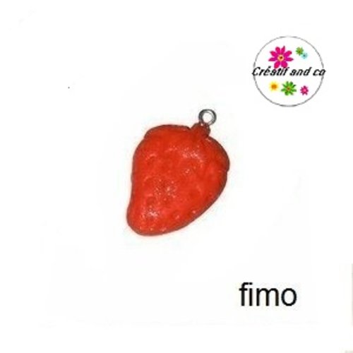 Fraise rouge plate fimo