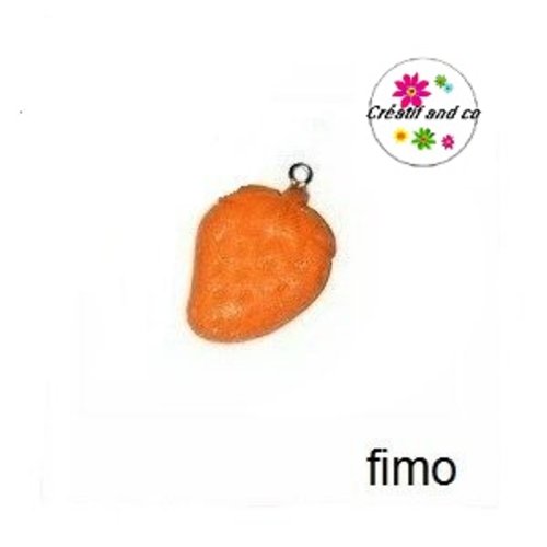 Fraise orange plate fimo