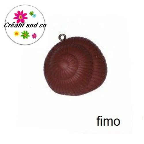Chocolat escargot fimo 30mm