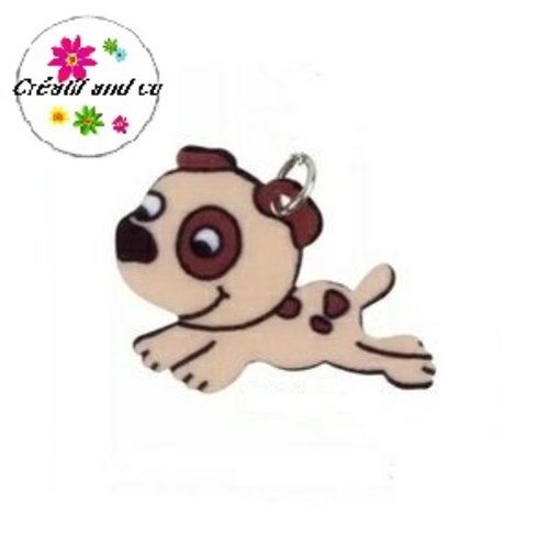 Chien marron caramel acrylique 34mm