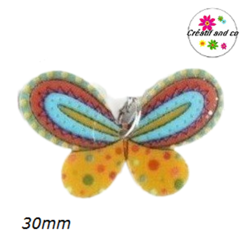 Breloque papillon coloré 30mm