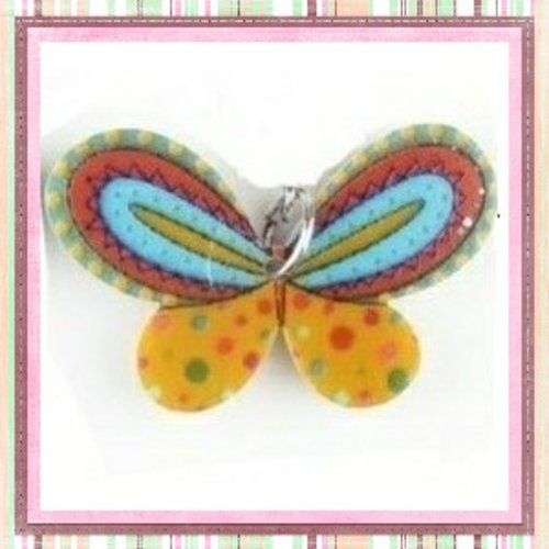 Papillon coloré acrylique 30mm