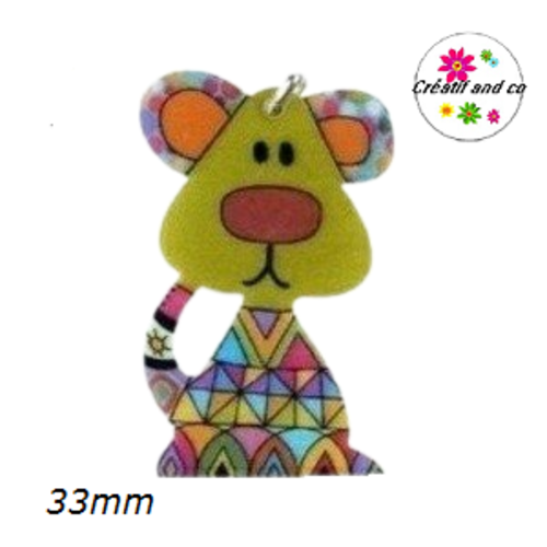 Breloque chien tête verte 33mm