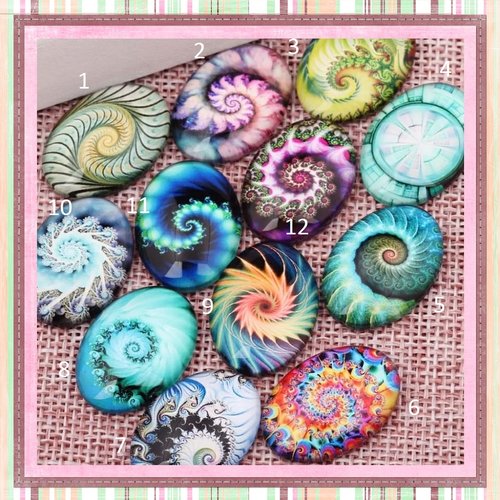 X2 cabochons ovales 18x25mm