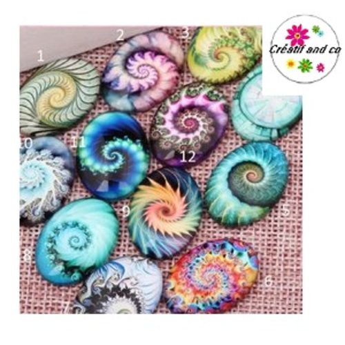 X2 cabochons ovales 18x25mm