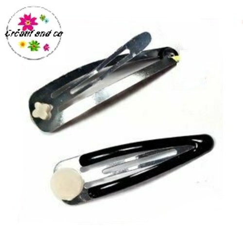 Barrette clip métal noire 47mm
