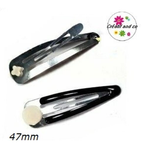 Barrette clip métal noire 47mm