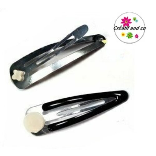 Barrette clip métal noire 47mm