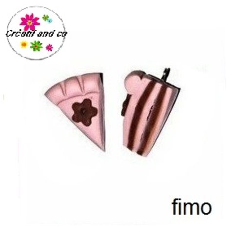 Part de gâteau choco-café fimo