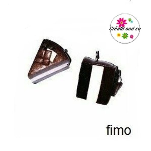 Part de gâteau trio de chocolat fimo