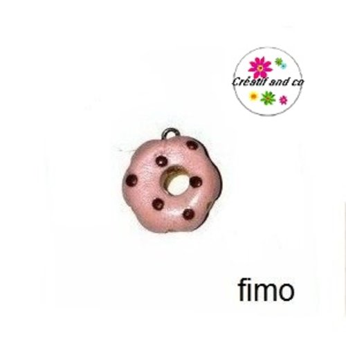 Donut café pois choco fimo