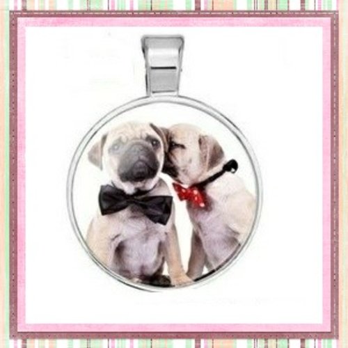 Grand pendentif duo de chien 25mm