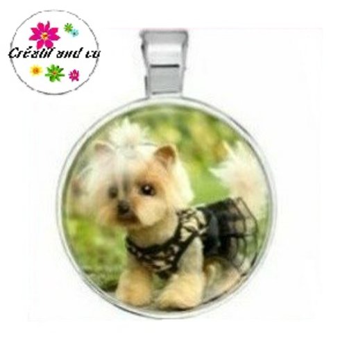 Grand pendentif chien yorkshire 25mm