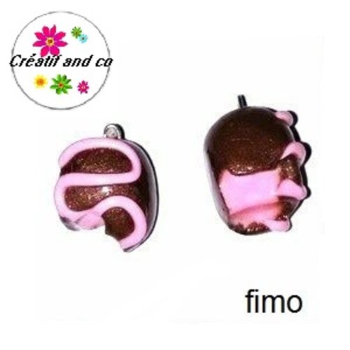 Chocolat croqué fourré fraise fimo
