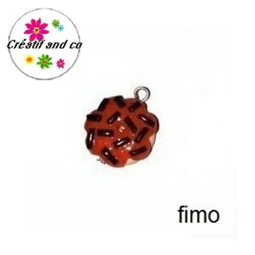 Donut cerise pépite choco fimo