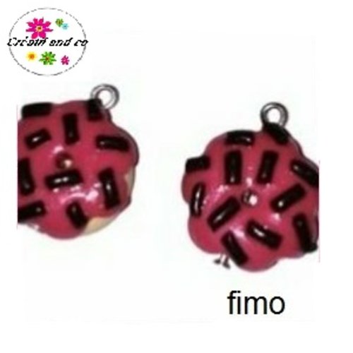 Donut à la framboise pépite choco fimo