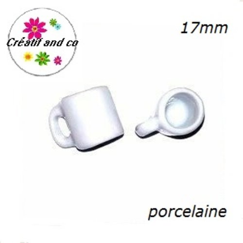 Mug porcelaine blanche 17x14mm