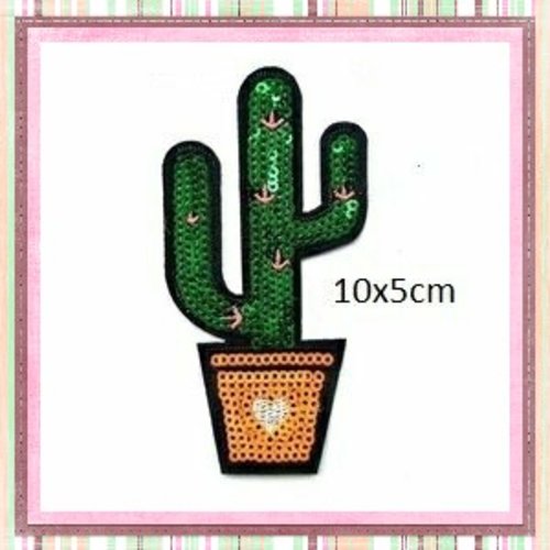 Patch thermocollant cactus sequin 10cm
