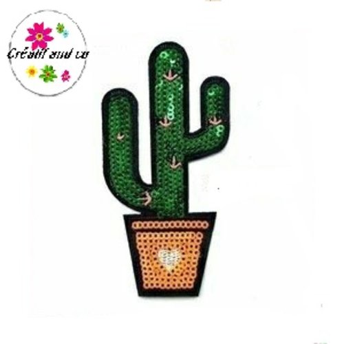 Patch thermocollant cactus sequin 10cm
