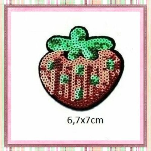 Patch thermocollant fraise sequin