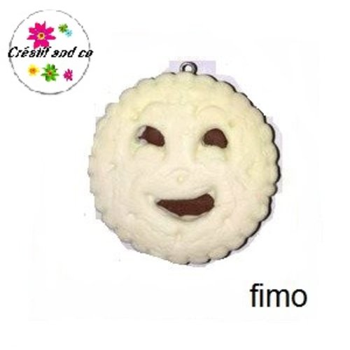 Grand bn vanille fourré choco fimo 40mm