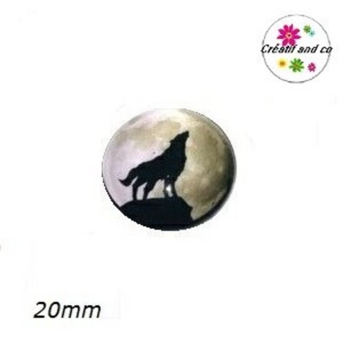 Cabochon loup sur la colline 20mm