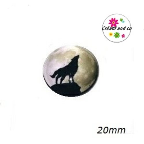 Cabochon loup sur la colline 20mm