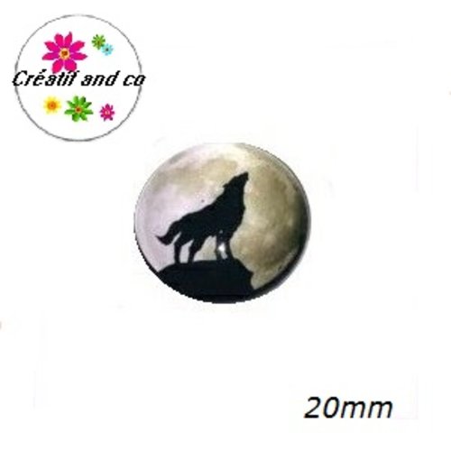 Cabochon loup sur la colline 20mm