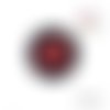 Cabochon  kiss rouge fond noir 20mm