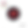 Cabochon  kiss rouge fond noir 20mm