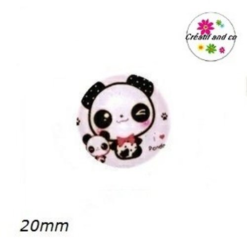 Cabochon  panda 20mm