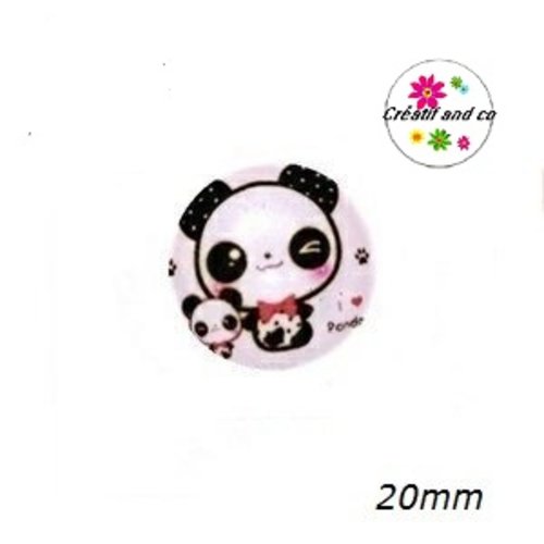 Cabochon  panda 20mm