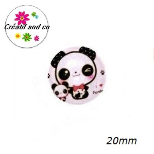 Cabochon  panda 20mm