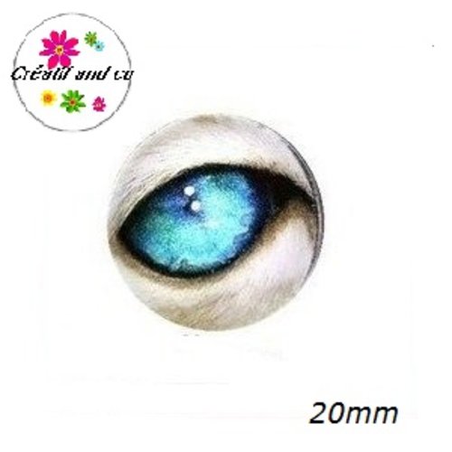 Cabochon  oeil bleu 20mm