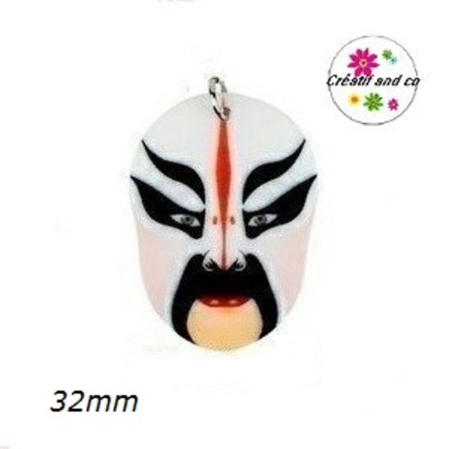 Breloque masque chinois opéra pékin 32mm