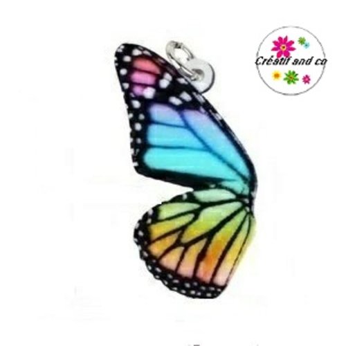 Breloque papillon coloré 34mm