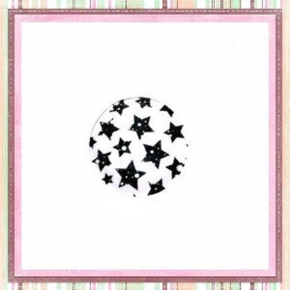 Cabochon Rond Etoile Noire Fond Blanc mm Un Grand Marche