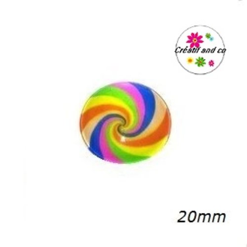 Cabochon psychadèlique 20mm