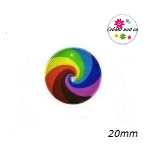 Cabochon psychadèlique 20mm