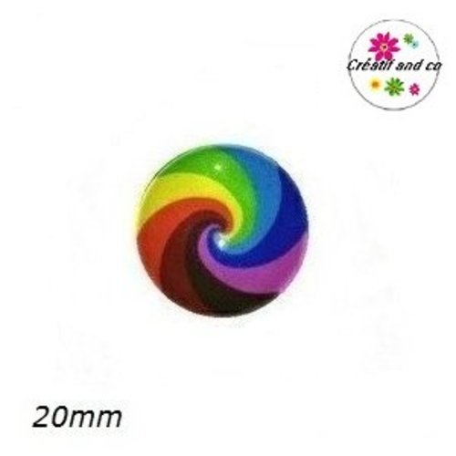 Cabochon psychadèlique 20mm