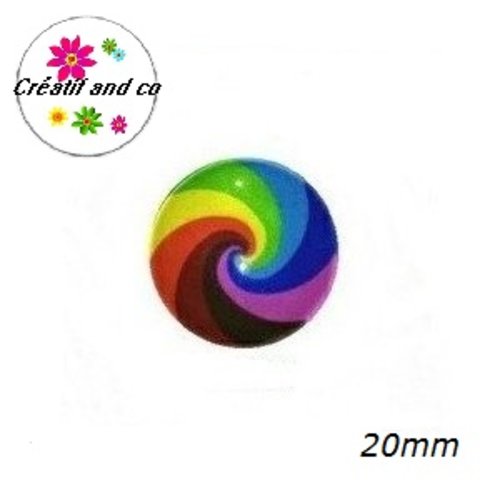 Cabochon psychadèlique 20mm