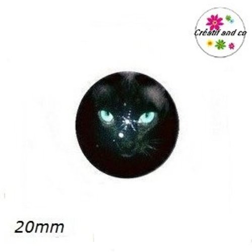 Cabochon panthère noire 20mm