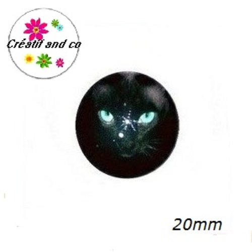 Cabochon panthère noire 20mm