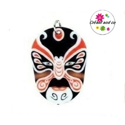 Breloque masque chinois opéra pékin 32mm