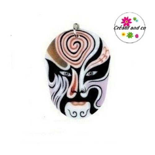 Breloque masque chinois opéra pékin 32mm